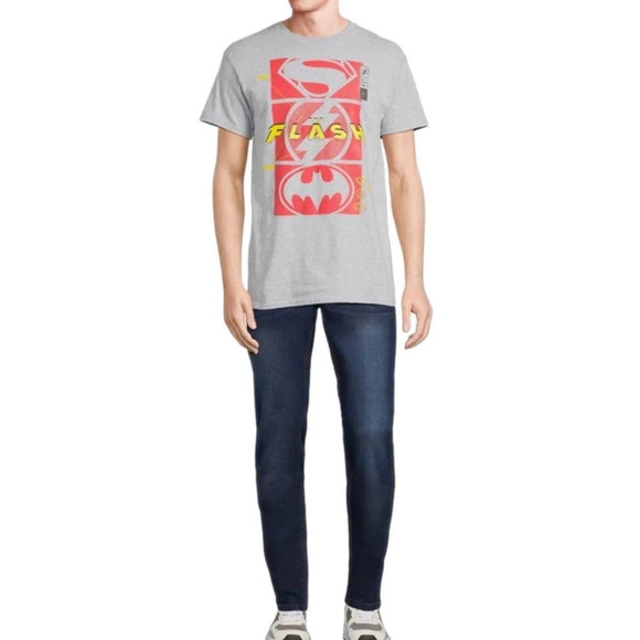 NEW DC Comics Men’s Size Small Heather Gray Super Icons Tee Shirt - Picture 2 of 9
